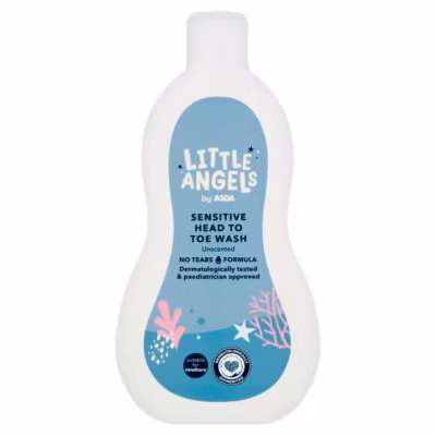 LITTLE ANGELS by ASDA by Unscented Sensitive Head to Toe Wash 500ml