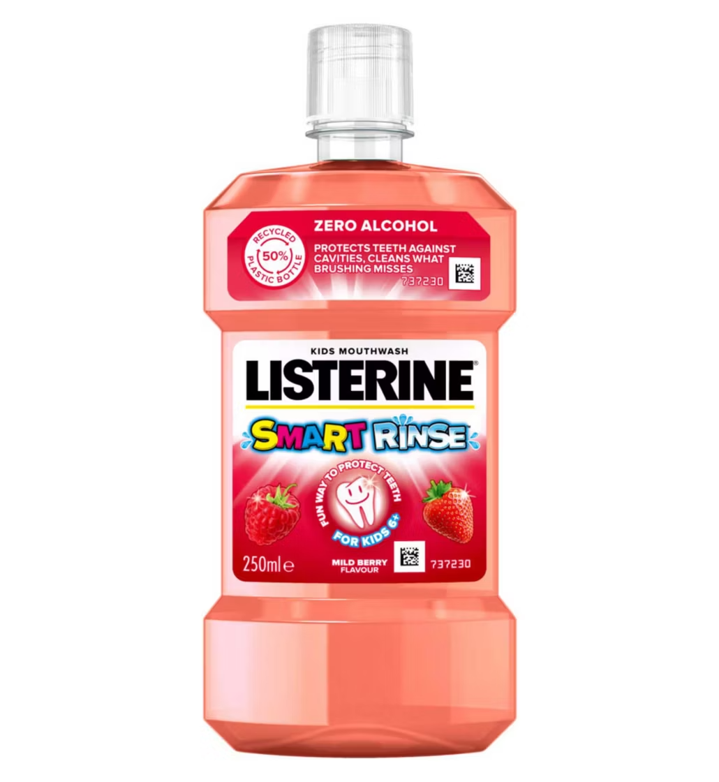 LISTERINE Smart Rinse Mild Berry Mouthwash for Kids 6+ 250ml