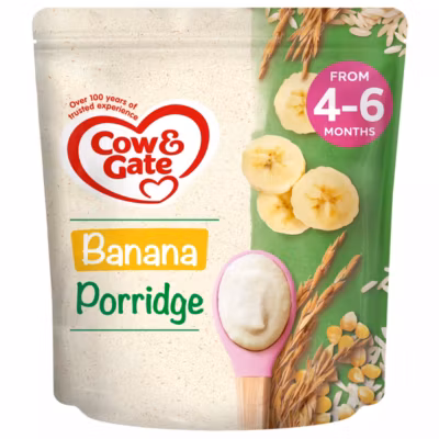Cow & Gate Banana Porridge Baby Cereal From 4-6 Months+, 125 g