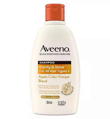 Aveeno Haircare Clarify and Shine+ Apple Cider Vinegar Shampoo 300ml