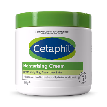 Cetaphil Moisturising Cream 450g, Face & Body Cream for Very Dry Sensitive Skin