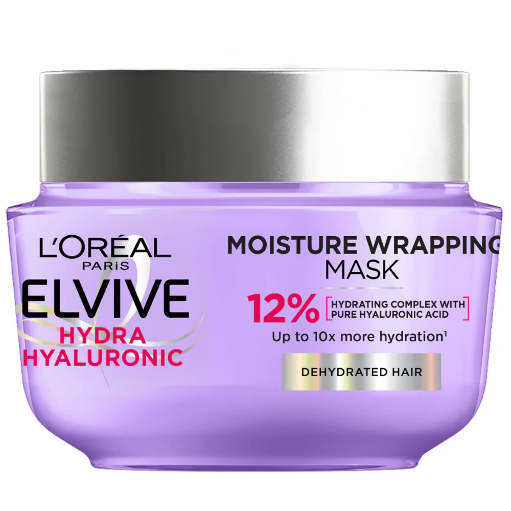 L'Oréal Paris Elvive Hydra Hyaluronic Moisture Wrapping Mask, For Dry or Dehydrated Hair, 300ml