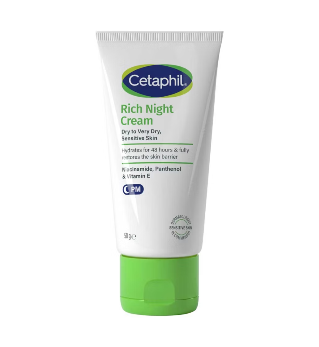 Cetaphil Rich Night Cream, Face Moisturiser for Dry to Very Dry Sensitive Skin 50g